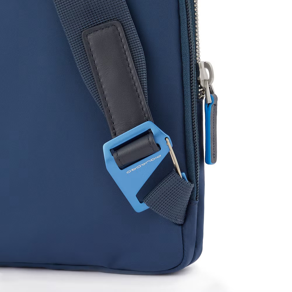 PIQUADRO Mono sling bag in recycled fabric and leather - CA5700RY/BLU ...