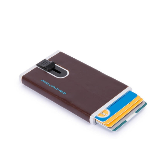 PIQUADRO Porta carte di credito con sliding system Blue Square