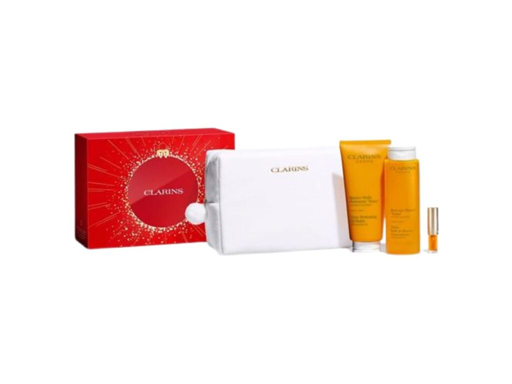 CLARINS SET Baume-Huile Hydratant Tonic 200ml + Bain aux Plantes Tonic 200ml + (1)