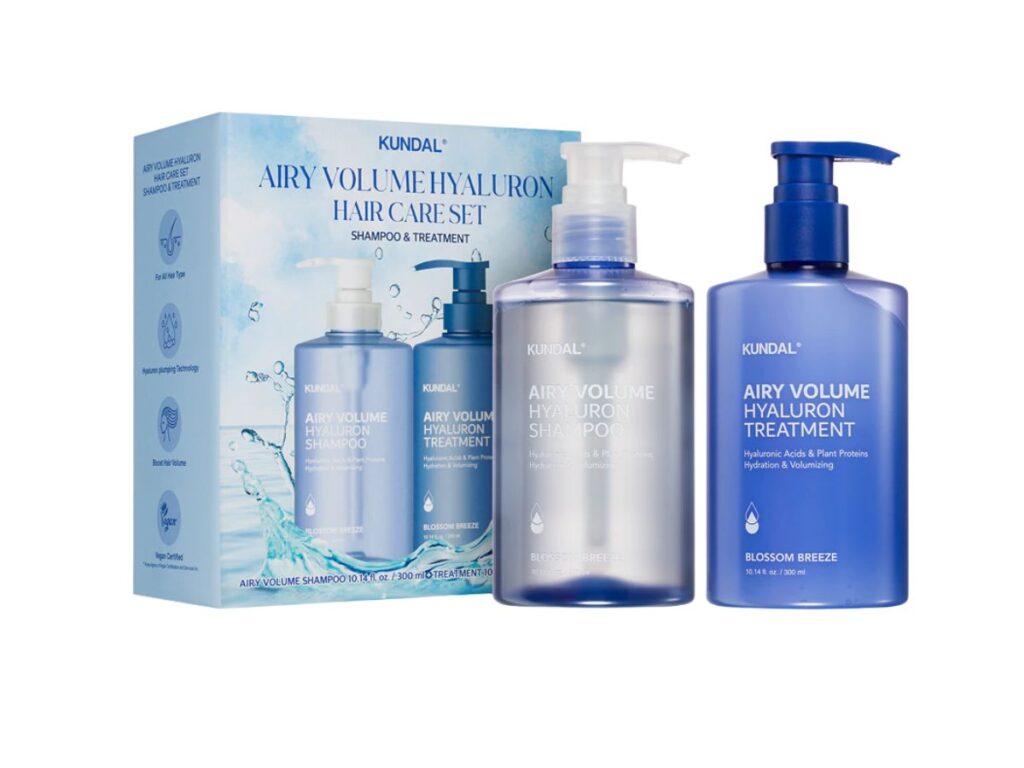 KUNDAL SET Airy Volume Hyaluron Shampoo 300ml + Treatment 300ml - Blossom Breeze