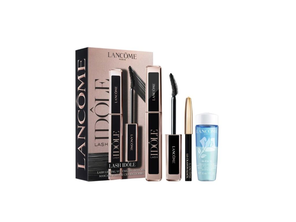LANCOME SET Mascara Lash Idole 8ml + Mini Crayon Khol + Bi-Facil 30ml
