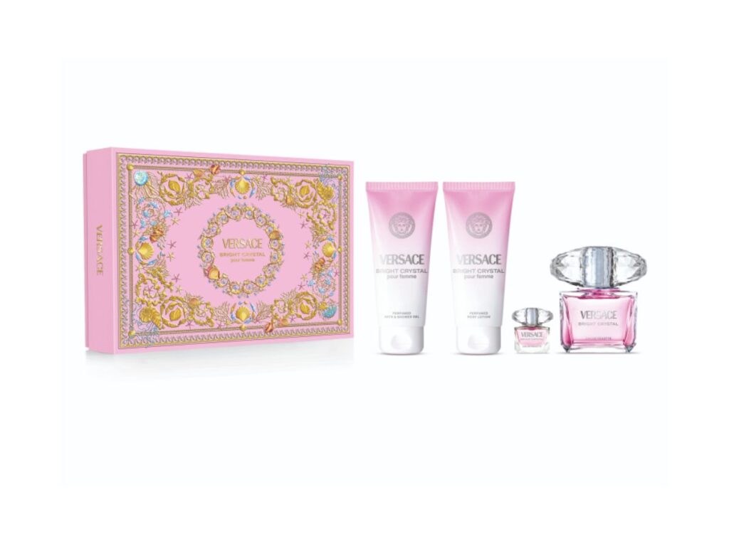 VERSACE SET Bright Crystal Eau de Toilette Vapo 90ml+ BL 50ml+SG 50ml+Mini 5ml