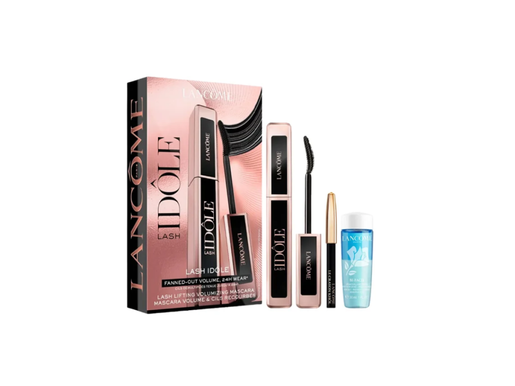 LANCOME SET Lash Idole Mascara + Le Crayon Khol Noir Mini + Bi-Facil 30ml