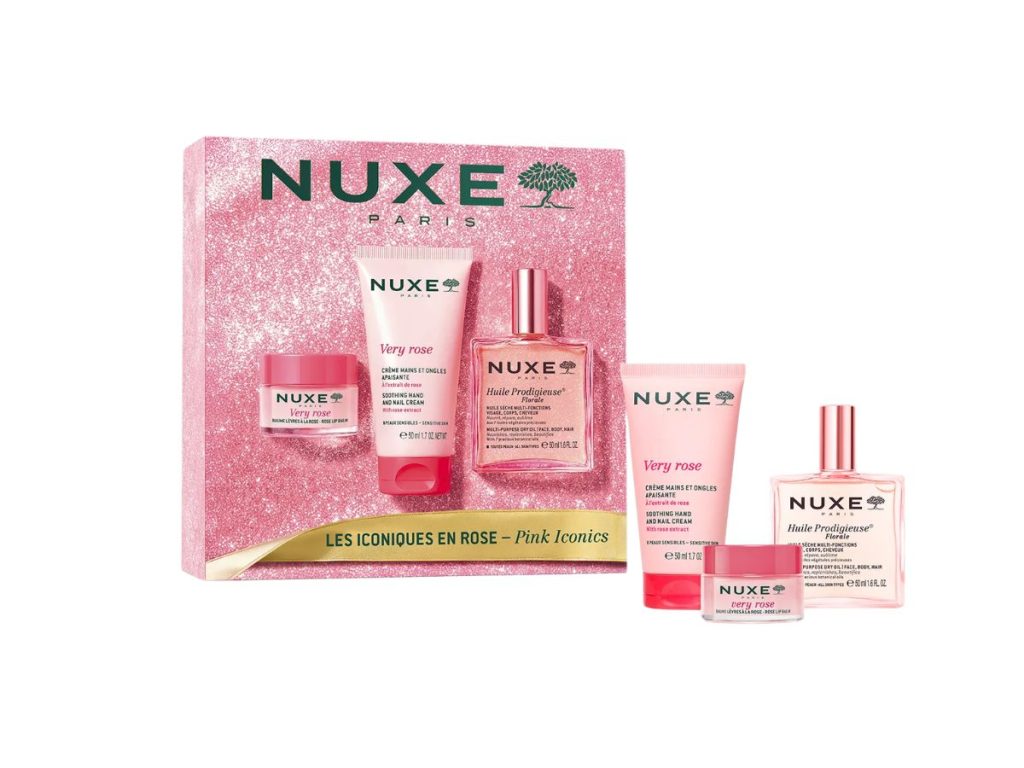 NUXE SET Huile Prodigieuse Florale Vapo 50ml + Very Rose Baume Levres 15g +