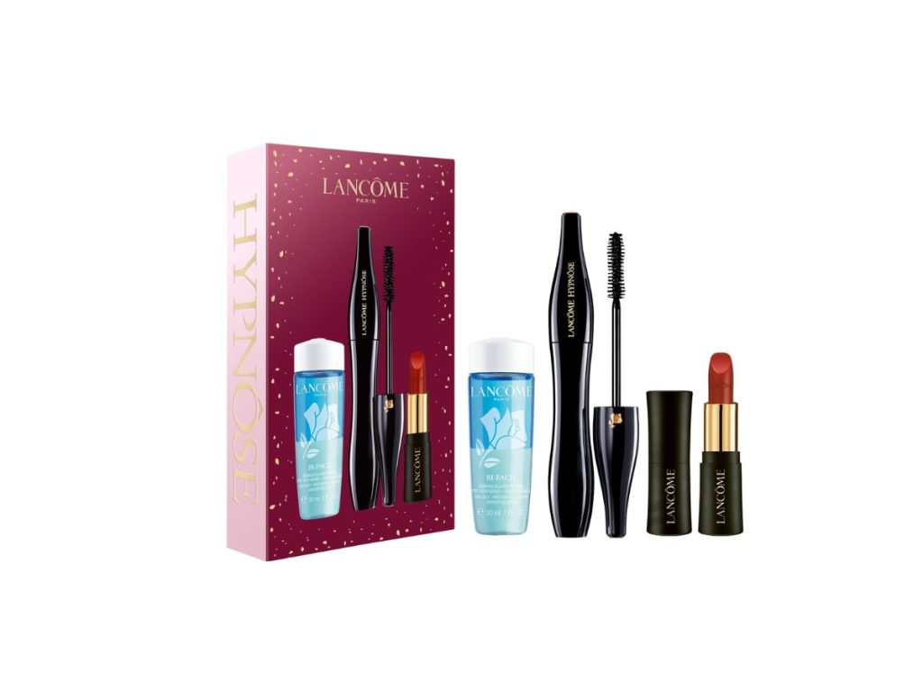 LANCOME SET Mascara Hypnose - 01 + Mini L'Absolu Rouge Cream 196 + Bi-Facil 30ml