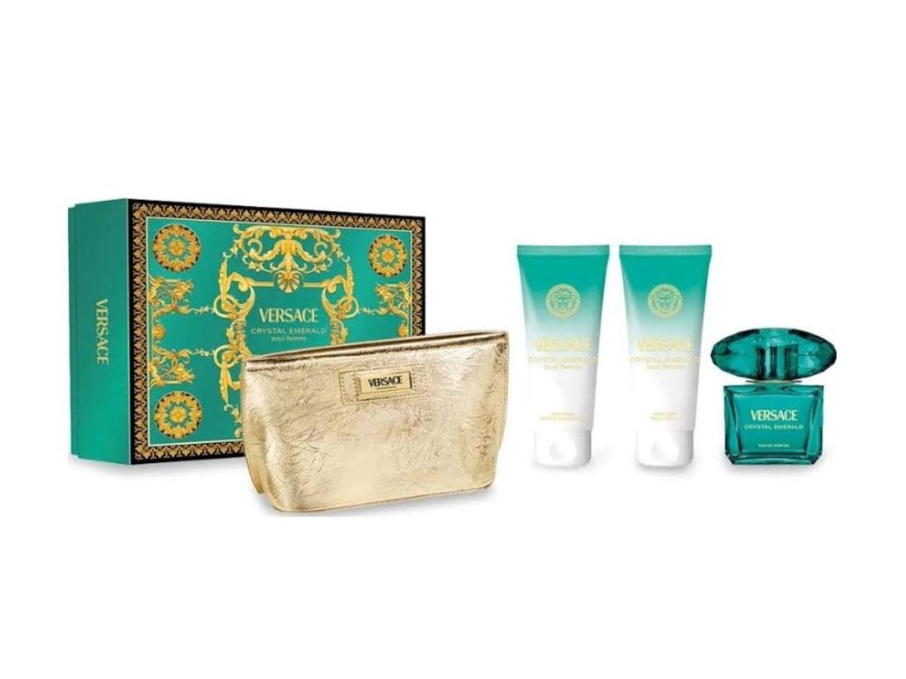 VERSACE SET Crystal Emerald Eau de Parfum Vapo 90ml + SG 100ml + BL 100ml + Bag