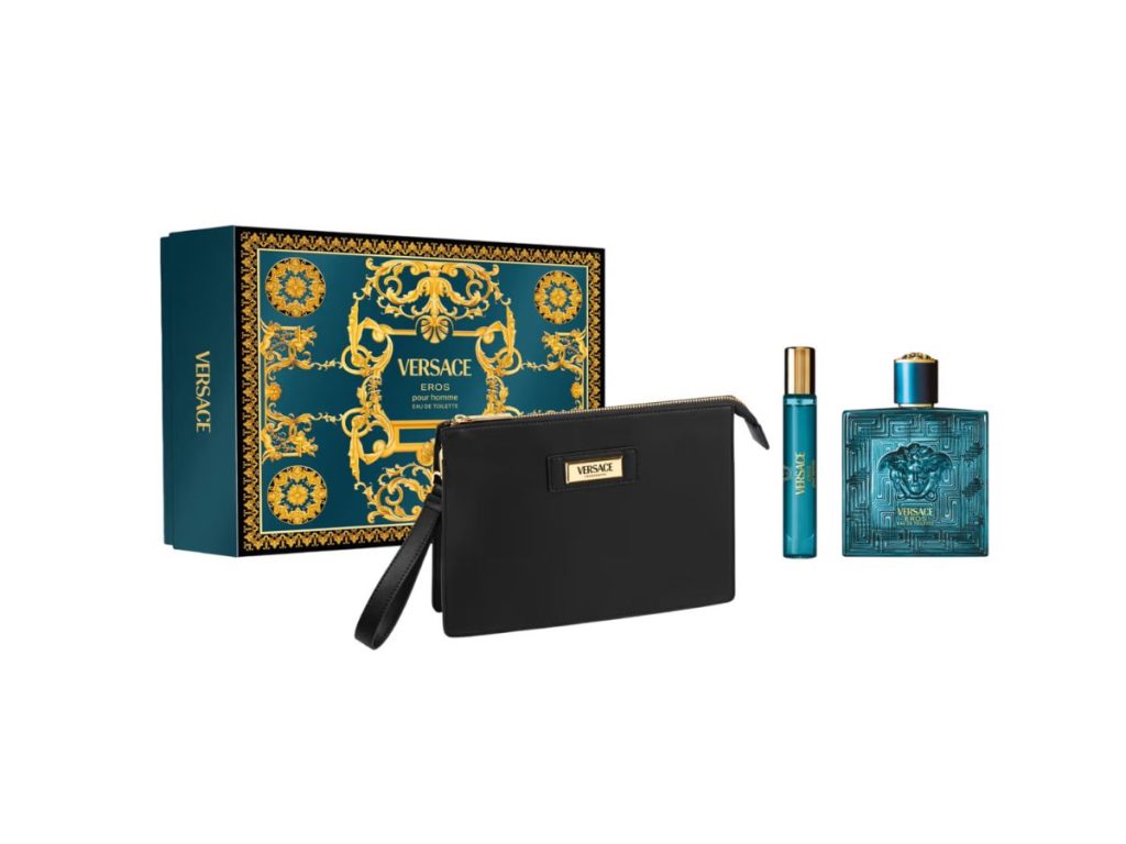VERSACE SET Eros pour Homme Eau de Toilette Vapo 100ml + EdT 10ml + Bag